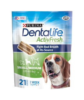 Purina DentaLife Dental Care Small/Medium Dog Chews, ActivFresh Daily Oral Care