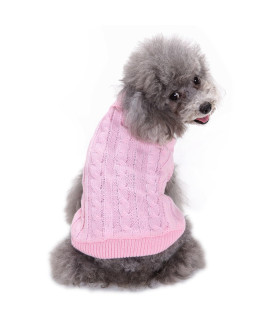 Small Dog Sweaters Knitted Pet Cat Sweater Warm Dog Sweatshirt Dog Winter Clothes Kitten Puppy Sweater (X-Small,Pink)