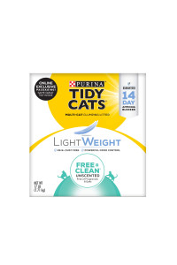 Purina Tidy Cats Low Dust Clumping Cat Litter, LightWeight Free & Clean Unscented, Multi Cat Litter - 17 lb. Box