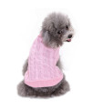 Small Dog Sweaters Knitted Pet Cat Sweater Warm Dog Sweatshirt Dog Winter Clothes Kitten Puppy Sweater (Small,Pink)