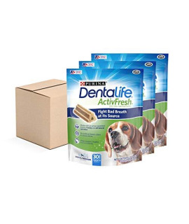 Purina DentaLife Dental Care Small/Medium Dog Chews, ActivFresh Daily Oral Care - (3) 30 ct. Pouches