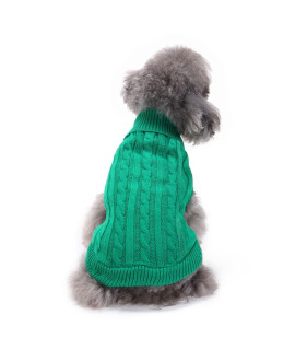CHBORCHICEN Small Dog Sweaters Knitted Pet Cat Sweater Warm Dog Sweatshirt Dog Winter Clothes Kitten Puppy Sweater (Small,Green)