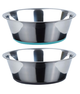 PEggY11 Deep Stainless Steel Anti-Slip Dog Bowls, 2 Pack, 6 cups