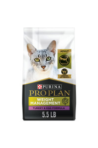 Purina Pro Plan With Probiotics, Grain Free Weight Management Dry Cat Food, Turkey & Egg Formula - 5.5 lb. Bag
