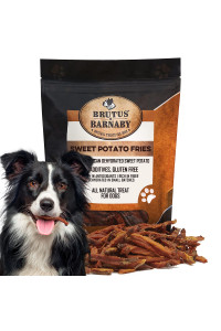 BRUTUS & BARNABY Sweet Potato Dog Treats- No Additive Dehydrated Sweet Potato Fries, Grain Free, Gluten Free and No Preservatives Added (2lb)