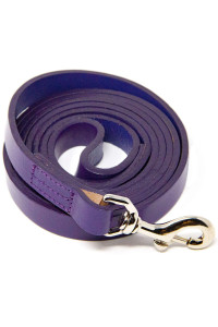 Logical Leather 6 Foot Dog Leash - Best for Training - Heavy Full Grain Leather Lead - Purple