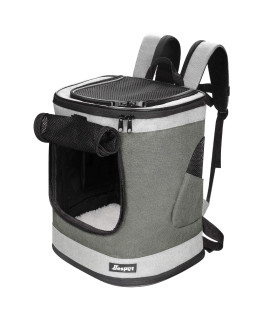 JESPET & GOOPAWS Pet Backpack Carrier for Small Dog, Puppy, Cat Carrier Backpack Airline Approved Ideal for Traveling, Hiking, Walking and Outdoor Activities with Family (Smoke Grey)