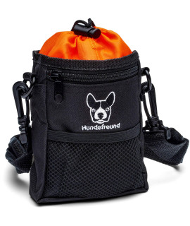 Hundefreund Dog Treat Pouch Bag for Training Dogs Small Fanny Pack for Treats, Kibble, Toys with 4 Ways to Wear Orange Treat Holder (55 x 43 x 16 inches)