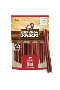 Natural Farm Odor Free Bully Sticks (7 Inch, 10 Pack), 100% Beef Pizzle Chews for Pups, Small and Medium Dogs - Fully Digestible & Best Natural Dental Treats to Keep Your Dog Busy & Happy