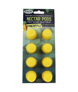 Nectar Pods (Pineapple) - Calcium-Fortified Jelly Fruit Treat - Sugar Gliders, Marmosets, Squirrels, Parrots, Cockatiels, Parakeets, Birds, Hamsters, Day Geckos, Kinkajous & Other Small Pets