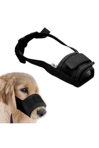 Muzzle for Dogs - Adjustable Soft Dog Muzzle for Small Medium Large Dog, Air Mesh Training Dog Muzzles for Biting Barking Chewing - Breathable Mesh & Soft Flannel Protects Dog Mouth Cover