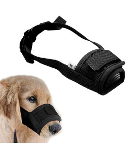 Muzzle for Dogs - Adjustable Soft Dog Muzzle for Small Medium Large Dog, Air Mesh Training Dog Muzzles for Biting Barking Chewing - Breathable Mesh & Soft Flannel Protects Dog Mouth Cover
