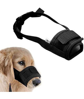 Coppthinktu Muzzle for Dogs - Adjustable Soft Dog Muzzle for Small Medium Large Dog, Air Mesh Training Dog Muzzles for Biting Barking Chewing - Breathable Mesh & Soft Flannel Protects Dog Mouth Cover