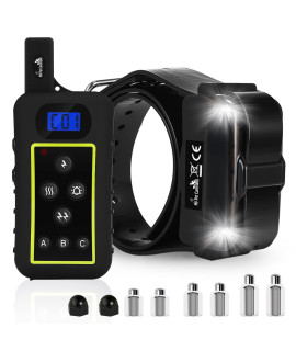 My Pet Command 1.25 Mile (6600 Ft) Long Range Dog Training Collar Safe Shock Collar with Remote Shock,Vibrate,Tone and Flashing Beacon Lights Waterproof Rechargeable Dog Hunting add Up to 3 Collars