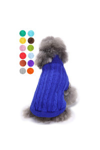 Small Dog Sweater, Warm Pet Sweater, Cute Knitted Classic Dog Sweaters for Small Dogs Girls Boys, Cat Sweater Dog Sweatshirt Clothes Coat Apparel for Small Dog Puppy Kitten Cat (Medium, Dark Blue)
