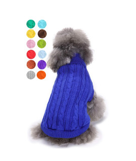 Small Dog Sweater, Warm Pet Sweater, Cute Knitted Classic Dog Sweaters for Small Dogs Girls Boys, Cat Sweater Dog Sweatshirt Clothes Coat Apparel for Small Dog Puppy Kitten Cat (Medium, Dark Blue)