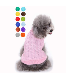 Small Dog Sweater, Warm Pet Sweater, Cute Knitted Classic Dog Sweaters for Small Dogs Girls Boys, Cat Sweater Dog Sweatshirt Clothes Coat Apparel for Small Dog Puppy Kitten Cat (Small, Pink)