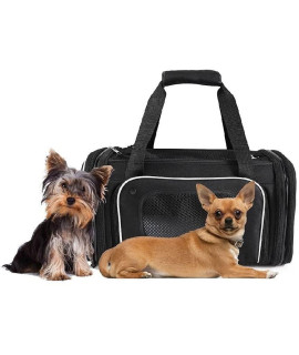 Smiling Paws Pets - Airline Approved Pet carrier - for Small Pets - Expands On 4 Sides - TSA Approved - compact & collapsible - Only 9 Inches Tall - Fits Under All Airplane Seats (17x11x9)