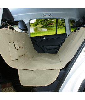 AMOFY Dog Seat Cover for Car Back Seat, Machine Washable, Dog Hammock Scratch-Proof, Waterproof, Non-Slip, Durable Portable Car Back Seat Cover for Cars, Trucks, SUVs