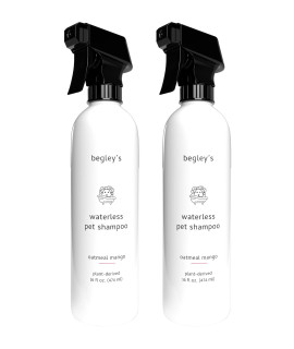 Begleys Natural No Rinse Waterless Pet Shampoo, Bathless Cleaning, Deodorizing, and Odor Removal for a Shiny, Fresh Smelling Coat - Effective for Dogs, Puppies, and Cats - Fresh Oatmeal Mango Scent