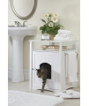 Merry Pet Cat Washroom Litter Box Cover/Night Stand Pet House, Glossy White