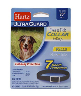 Hartz UltraGuard Flea & Tick Collar for Dogs and Puppies, 7 Month Flea and Tick Protection and Prevention Per Collar, Black, Up to 20 Inch Neck