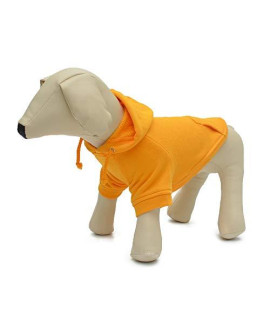 Lovelonglong Blank Basic Hoodie Sweatshirt for Dogs 100 cotton 12 colors 11 Sizes Fits Small Medium Dachshund Large Dog (D-L, Orange)