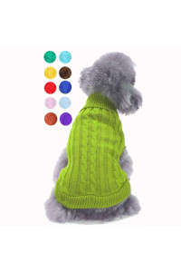 Small Dog Sweater, Warm Pet Sweater, Cute Knitted Classic Dog Sweaters for Small Dogs Girls Boys, Cat Sweater Dog Sweatshirt Clothes Coat Apparel for Small Dog Puppy Kitten Cat (Small, Light Green)