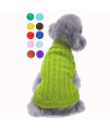 Small Dog Sweater, Warm Pet Sweater, Cute Knitted Classic Dog Sweaters for Small Dogs Girls Boys, Cat Sweater Dog Sweatshirt Clothes Coat Apparel for Small Dog Puppy Kitten Cat (Medium, Light Green)