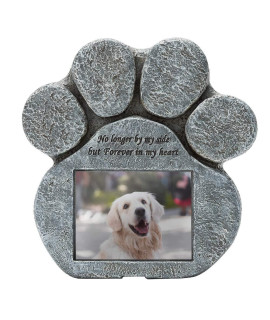 EXPAWLORER Pet Memorial Gifts - Pawprint Dog Memorial Gifts for Loss of Dog with Personalized Picture Frame, Pet Headstone Grave Markers with Sympathy Poem Remembrance Tombstone in Lawn Backyard
