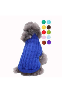 Small Dog Sweater, Warm Pet Sweater, cute Knitted classic Dog Sweaters for Small Dogs girls Boys, cat Sweater Dog Sweatshirt clothes coat Apparel for Small Dog Puppy Kitten cat (X-Small, Dark Blue)