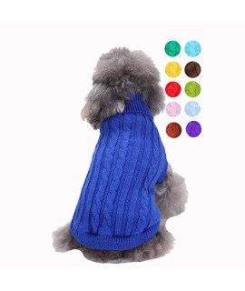 Small Dog Sweater, Warm Pet Sweater, cute Knitted classic Dog Sweaters for Small Dogs girls Boys, cat Sweater Dog Sweatshirt clothes coat Apparel for Small Dog Puppy Kitten cat (X-Small, Dark Blue)