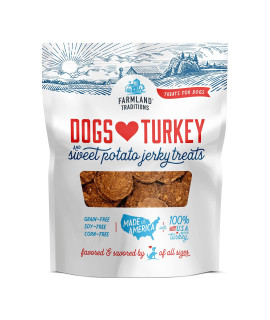 Farmland Traditions Filler Free Dogs Love Turkey & Sweet Potato Premium Jerky Treats for Dogs, 1 lb. Bag