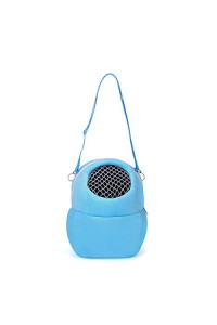 Pet Carrier Bag Pet Sling Carrier Backpack Portable Travel Backpack Breathable Outgoing Bag bonding Pouch for Small Pets Hedgehog Hamsters Sugar Glider Chinchilla Guinea Pig (Blue)