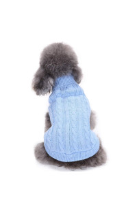 Small Dog Sweater, Warm Pet Sweater, cute Knitted classic Dog Sweaters for Small Dogs girls Boys, cat Sweater Dog Sweatshirt clothes coat Apparel for Small Dog Puppy Kitten cat (X-Small, Light Blue)
