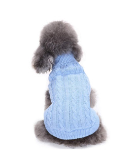 Small Dog Sweater, Warm Pet Sweater, cute Knitted classic Dog Sweaters for Small Dogs girls Boys, cat Sweater Dog Sweatshirt clothes coat Apparel for Small Dog Puppy Kitten cat (X-Small, Light Blue)