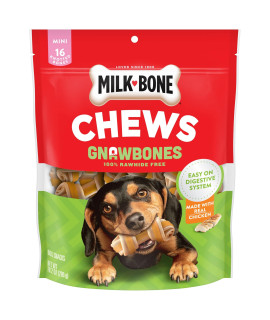 Milk-Bone gnaw Bones Rawhide Free Dog chew Treats chicken 16 Mini Knotted Bones