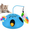 WINGPET Cat Toys 2 Speed Modes, 3-in-1 Automatic Interactive Cat Toys for Indoor Cats with Feather and Bell Ball, Electronic Cat Puzzle Toys, Exerciser Entertainment Hunting for Kitty Pet with Battery