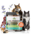 Strawfield Pets' Pre + Probiotic Powder for Cats with Catnip Probiotic for Cats Diarrhea Relief Supplement Natural Chicken Liver Flavor 120 Grams / 120 Scoops