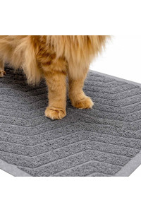 WePet Cat Litter Box Mat, Kitty Premium PVC Pad, Durable Trapping Rug, Phthalate Free, Urine-Resistant, Scatter Control, L 35 x 23, Grey