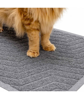 WePet Cat Litter Box Mat, Kitty Premium PVC Pad, Durable Trapping Rug, Phthalate Free, Urine-Resistant, Scatter Control, L 35 x 23, Grey