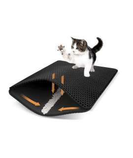 ZuHucpts cat Litter mat (75x61cm, Black)