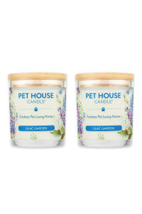 One Fur All, Pet House Candle-100% Plant-Based Wax Candle-Pet Odor Eliminator for Home-Non-Toxic and Eco-Friendly Air Freshening Scented Candles-Odor Eliminating Candle-(Pack of 2, Lilac Garden)