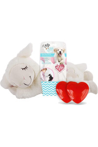 ALL FOR PAWS Snuggle Sheep Pet Behavioral Aid Toy Dog Puppy Heart Beat Warm Plush Toy (Double Heartbeat)