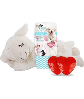 ALL FOR PAWS Snuggle Sheep Pet Behavioral Aid Toy Dog Puppy Heart Beat Warm Plush Toy (Double Heartbeat)