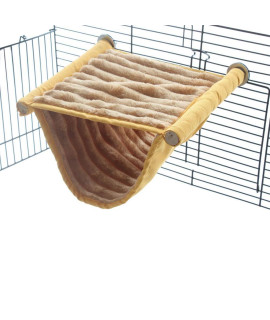 emours Double Bunkbed Hammock Sleep Bed Cage Play Platform with Warm Fleece for Hamster Mice