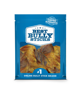 Best Bully Sticks All Natural USA Baked & Packed Pig Ears for Dogs - Single Ingredient Highly Digestible 100% Pork Dog Chew Treats - Great for Puppies, Small, Medium, and Large Dogs - 25 Pack