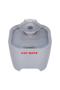 Cat Mate 100 Fl Oz. Pet Fountain w/Elevated Drinking Levels, Super-Quiet Pump, and 3-Stage Filter - Titanium