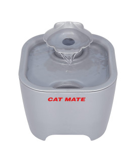 Cat Mate 100 Fl Oz. Pet Fountain w/Elevated Drinking Levels, Super-Quiet Pump, and 3-Stage Filter - Titanium