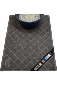 The Original Gorilla Grip 100% Waterproof Cat Litter Box Trapping Mat, Easy Clean, Textured Backing, Traps Mess for Cleaner Floors, Less Waste, Stays in Place for Cats, Soft on Paws, 24x17 Charcoal